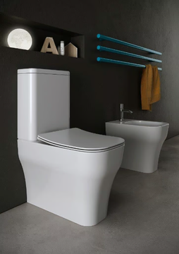 SYNTHESIS ECO - Close coupled Floor mounted Vitreous China toilet by Olympia Ceramica - view 3
